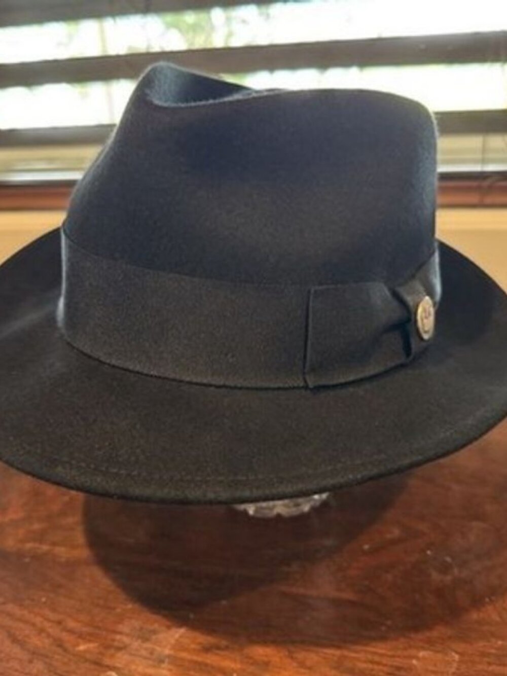 Goorin Bros 100-5801 Black 100% Wool Fedora Hat Mens Size Small